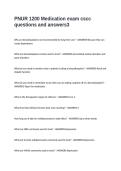 PNUR 1200 Medication exam cscc questions and answers