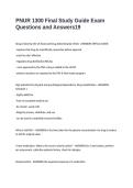 PNUR 1300 Final Study Guide Exam Questions and Answers