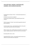 MAN 320F EXAM 1 AROIAN &vert; QUESTIONS AND ANSWERS &vert; WITH COMPLETE SOLUTION&period;