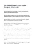 PNUR Final Exam Questions with Complete Solutions
