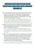 GERONTOLOGY HESI ACTUAL EXAM PAPER 2026 QUESTIONS WITH ANSWERS GRADED A&plus;