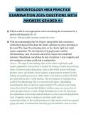 GERONTOLOGY HESI PRACTICE EXAMINATION 2026 QUESTIONS WITH ANSWERS GRADED A&plus;