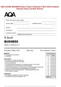 AQA A-LEVEL BUSINESS Paper 3 Paper 2 Business 2 MAY 2025 Combined  Question Paper and Mark Scheme 