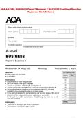 AQA A-LEVEL BUSINESS Paper 1 Business 1 MAY 2025 Combined Question  Paper and Mark Scheme 