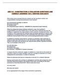 ARE 5&period;0 - CONSTRUCTION & EVALUATION QUESTIONS AND CORRECT ANSWERS 100&percnt; VERIFIED 2026-2027&excl;&excl;