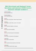 HBS Directional and Regional Terms  Questions and Answers &lpar;100&percnt; Correct  Answers&rpar; Already Graded A&plus;