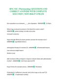 RNC-NIC&colon; Pharmacology QUESTIONS AND CORRECT ANSWERS WITH COMPLETE SOLUTION &vert; NEW 2026&sol;27 UPDATE