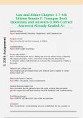 Law and Ethics Chapter 1-7 4th  Edition Bonnie F&period; Fremgen Book  Questions and Answers &lpar;100&percnt; Correct  Answers&rpar; Already Graded A&plus; 