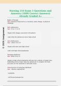 Nursing 210 Exam 3 Questions and  Answers &lpar;100&percnt; Correct Answers&rpar;  Already Graded A&plus; 
