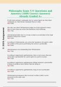Philosophy Exam T&sol;F Questions and  Answers &lpar;100&percnt; Correct Answers&rpar;  Already Graded A&plus;