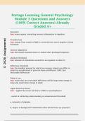Portage Learning General Psychology  Module 3 Questions and Answers  &lpar;100&percnt; Correct Answers&rpar; Already  Graded A&plus; 