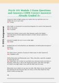 Psych 101 Module 3 Exam Questions  and Answers &lpar;100&percnt; Correct Answers&rpar;  Already Graded A&plus; 