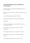 Financial Risk Management&comma; 2026 &ndash; Study Material and Practice Questions