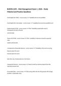 BUSFIN 4239 &ndash; Risk Management Exam 1&comma; 2026 &ndash; Study Material and Practice Questions