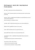 Risk Management &ndash; Quiz -1&comma; 2026 &ndash; Study Material and Practice Questions