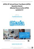APEA 3P Actual Exam Test Bank TOP SCORE&excl;&excl;
