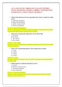  ACLS &lpar;ADVANCED CARDIOVASCULAR LIFE SUPPORT&rpar;  EXAM &vert; QUESTIONS AND 100&percnt; CORRECT ANSWERS WITH  RATIONALES &vert; LATEST UPDATE GRADED A&plus; 