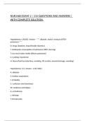 NUR1460 EXAM 1 &vert; 115 QUESTIONS AND ANSWERS &vert; WITH COMPLETE SOLUTION&period;