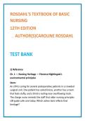 Rosdahl Basic Nursing Test Bank 12th Ed &vert; NCLEX-PN Practice MCQs&comma; LPN&sol;LVN Nursing Fundamentals Questions & Rationales &vert; nursing testbank2026