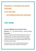 Rosdahl Basic Nursing Test Bank 12th Ed &vert; NCLEX-PN MCQs &plus; Rationales &vert; Fundamentals & Clinical Judgment &vert; nursing testbank2026
