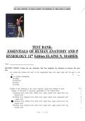 Test Bank for Essentials of Human Anatomy & Physiology &ndash; 11th Edition by Elaine N&period; Marieb compete exam practice questions and answers solved solution