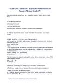 Final Exam - Tennessee Life and Health Questions and Answers Already Graded A