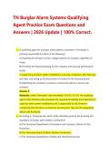 TN Burglar Alarm Systems Qualifying Agent Practice Exam Questions and Answers &vert; 2026 Update &vert; 100&percnt; Correct&period; 