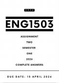 ENG1503 Assignment 2 Answers - Semester 1 &comma; 2026 &vert; Due Date 15 April 2026