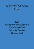 APHON Overview Exam 2026 Questions & Answers PDF &vert; Oncology Nursing Certification Test Prep