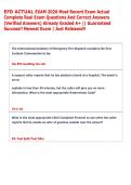 EFD ACTUAL EXAM 2026 Most Recent Exam Actual  Complete Real Exam Questions And Correct Answers  &lpar;Verified Answers&rpar; Already Graded A&plus; &vert;&vert; Guaranteed  Success&excl;&excl; Newest Exam &vert; Just Released&excl;&excl; 