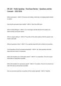 SPC 205 &ndash; Public Speaking &ndash; Final Exam Review &ndash; Questions and Key Concepts &ndash; 2025&sol;2026