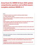 Actual Exam for AMMO 64 Exam 2026 update&vert;  comprehensive questions and verified answers  &lpar;complete solutions&rpar; GRADE A&plus;&excl;&excl; 