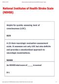 National Institutes of Health Stroke Scale  &lpar;NIHSS&rpar; 