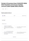 Florida 2-15 Insurance Exam COMPLETE &lpar;2026&rpar; EXAM Questions and Answers &lpar;Verified Answers&rpar; &lpar;Latest Update 2026&rpar; UPDATE&excl;&excl;
