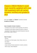 Classics 2902A Midterm exam most recently updated with over 100 questions with all correct answers verified and graded A plus