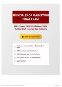 Principles of Marketing Final Exam 220&plus; &lpar;Latest 2025-2026 Edition&rpar; 100&percnt; Verified Q&A &plus; Answer Key Solutions