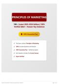 Principles of Marketing 100&plus; &lpar;Latest 2025-2026 Edition&rpar; 100&percnt; Verified Q&A &plus; Answer Key Solutions