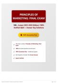 Principles of Marketing  Final Exam 100&plus; &lpar;Latest 2025-2026 Edition&rpar; 100&percnt; Verified Q&A &plus; Answer Key Solutions