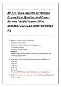 API 570 Piping Inspector Certification  Practice Exam Questions And Correct  Answers &lpar;Verified Answers&rpar; Plus  Rationales 2026 Q&A Instant Download  Pdf 