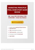 Marketing Principles Final Exam Study Guide Review 160&plus; &lpar;Latest 2025-2026 Edition&rpar; 100&percnt; Verified Q&A &plus; Answer Key Solutions