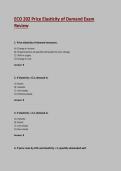 ECO 202&colon;ECO 202 Price Elasticity of Demand Exam Review&colon;Questions & Answers&colon; Updated Solution
