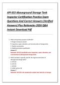 API 653 Aboveground Storage Tank  Inspector Certification Practice Exam  Questions And Correct Answers &lpar;Verified  Answers&rpar; Plus Rationales 2026 Q&A  Instant Download Pdf 