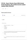  ITE 152 - Exam 2 Review Exam 2026 &lpar;Actual Exam&rpar; Questions with verified Answers &lpar;Latest Update 2026&rpar; UPDATE&excl;&excl;  