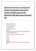 Apprentice Electrician Licensing Exam  Practice Test Questions And Correct  Answers &lpar;Verified Answers&rpar; Plus  Rationales 2026 Q&A Instant Download  Pdf