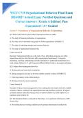 WGU C715 Organizational Behavior Final Exam 2026&sol;2027 Actual Exam &vert; Verified Questions and Correct Answers &vert; Grade A Edition &vert; Pass Guaranteed - A&plus; Graded