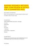 NURSING RESEARCH METHODS FINAL EXAM REVIEW IN DETAILS FOR A GUARANTEED PASS&period;