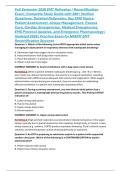 Fall Semester 2026 EMT Refresher &sol; Recertification Exam &vert; Complete Study Guide with 300&plus; Verified Questions&comma; Detailed Rationales&comma; Key EMS Topics&colon; Patient Assessment&comma; Airway Management&comma; Trauma Care&comma; Cardiac Emergencies&comma; Medical Emergencies&comma; EMS Protocol Up