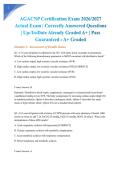 AGACNP Certification Exam 2026&sol;2027 Actual Exam &vert; Correctly Answered Questions &vert; Up-To-Date Already Graded A&plus; &vert; Pass Guaranteed - A&plus; Graded