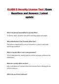 CLASS D Security License Test &vert; Exam Questions and Answers &vert; Latest update