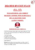 2026 HESI RN EXIT EXAM  &lpar;V1 - V7&rpar;   EXAM QUESTIONS AND CORRECT  DETAILED ANSWERS WITH RATIONALES &vert;&vert;  100&percnt; GUARANTEED PASS&excl;&excl;    <LATEST VERSION>